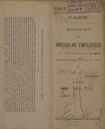 Report of Irregular Employees, November 1903