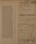 Report of Irregular Employees, December 1903