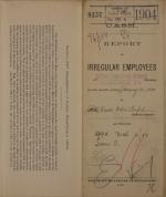 Report of Irregular Employees, January 1904