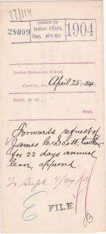 James C. Scott's Request for Annual Leave of Absence 