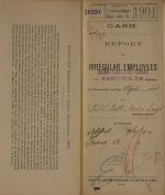 Report of Irregular Employees, April 1904