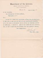 Pratt Follows Up on Request to Have Officer Visit to Dispose of Property in June 1904