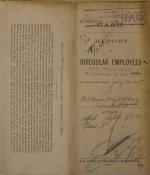 Report of Irregular Employees, July 1905