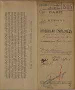 Report of Irregular Employees, October 1905