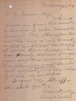 Hand-written letter from Anna Mills to E. B. Linnen, undated