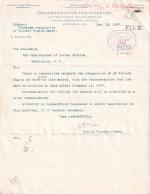 Resignation of Baker Goliath Bigjim