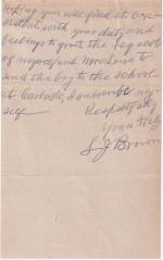 Request for Enrollment of Grandson of S. J. Brown