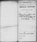 Estimate for Medical Supplies, December 1880