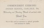 Ticket for the 1899 Carlisle Indian School Commencement Exercises