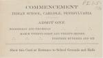 Admission Ticket to the 1906 Commencement Ceremony