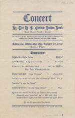 Programs for Carlisle Indian School Band 1910 Concerts