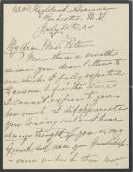 Reply of Anna Pratt to Fannie Peter Regarding Richard Pratt's Death Reply of Anna Pratt to Fannie Peter Regarding Richard Pratt's Death