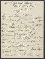 Reply of Anna Pratt to Fannie Peter Regarding Richard Pratt's Death