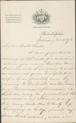 Ashman Informs Pratt of Intention to Attend Commencement Exercises, 1896