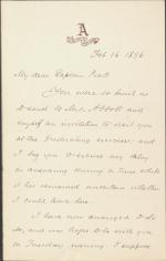 Abbott Sends Intention to Attend Graduating Exercises, 1896