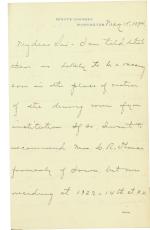 Sen. Allison Recommends C. R. Thomas for Dining Hall Matron Sen. Allison Recommends C. R. Thomas for Dining Hall Matron, 1894
