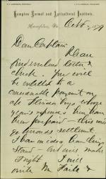 Armstrong Discusses Expenses for Ft. Marion Prisoners with Pratt Armstrong Discusses Expenses for Ft. Marion Prisoners with Pratt, 1879