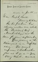 Armstrong Informs Pratt of Rev. Jackson's Party Armstrong Informs Pratt of Rev. Jackson's Party, 1881