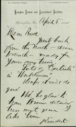 Armstrong Tells Pratt of Workman Articles on Carlisle Armstrong Tells Pratt of Workman Articles on Carlisle, 1880