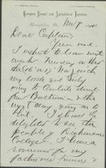 Armstrong Discusses Carlisle Trip Logistics with Pratt, 1882