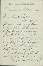 Armstrong Asks Pratt for Feedback on Dodge Book Armstrong Asks Pratt for Feedback on Dodge Book, 1883