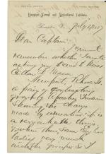 Armstrong Asks Pratt to Send Photographs to Ellen Mason, 1887