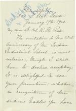 Brown Declines Invitation and Requests Annual Report from Pratt, 1902