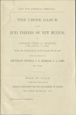 Bourke Sends Pratt Essay on the Zuni Urine Dance Bourke Sends Pratt Essay on the Zuni Urine Dance, 1886