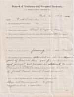 Fred Cornelius Student File