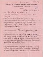 Moses B. Hill Student File 