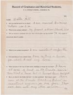 Walter Hill Student File