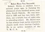 Robert Horse Student File