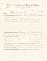 Harry Archambault Student File 