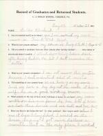 Hulda Cleveland Student File Hulda Cleveland Student File