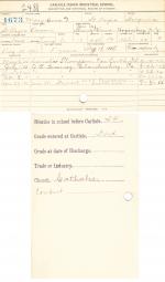 Mary Cook (Ovwari) Student File [entered 1901]