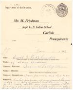 David Redthunder (Ta co tanka waste) Student File