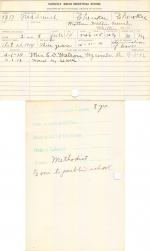 Ned French Student Information Cards
