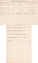 William Short Nose Student Information Card William Short Nose Student Information Card