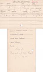 Clement Black (Black Deer) Student Information Card Clement Black (Black Deer) Student Information Card