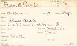 Frank Beale Student Information Card Frank Beale Student Information Card