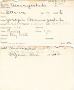 William Ettawageshik Student Information Card William Ettawageshik Student Information Card