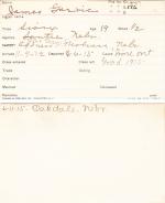 James Garvie Student Information Card James Garvie Student Information Card