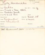 Fritz Hendricks Student Information Card Fritz Hendricks Student Information Card