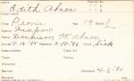 Edith Abner Student Information Card