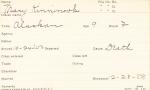 Mary Kinninook Student Information Card Mary Kinninook Student Information Card