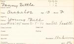 Fannie Settle Student Information Card