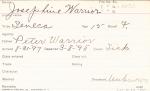 Josephine Warrior Student Information Card Josephine Warrior Student Information Card