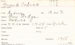 Frank Calico Student Information Card Frank Calico Student Information Card