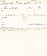 Samuel Freemont Student Information Card Samuel Freemont Student Information Card