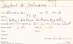Herbert H. Johnson Student Information Card Herbert H. Johnson Student Information Card